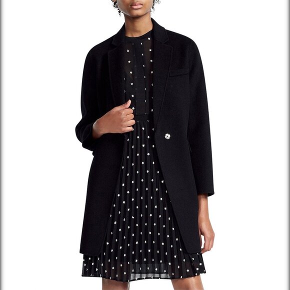 Maje Galami Double-faced Wool Coat - 2019 - Black - Sz 36 - Picture 14 of 16